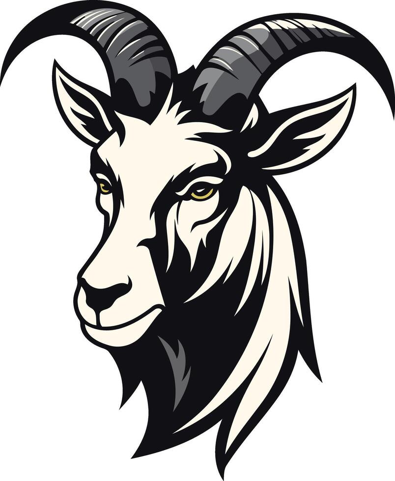 Portrait of a Majestic Goat vector