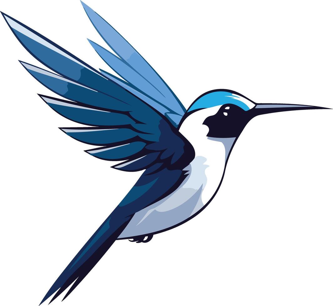 Blue Hummingbird in Flight vector