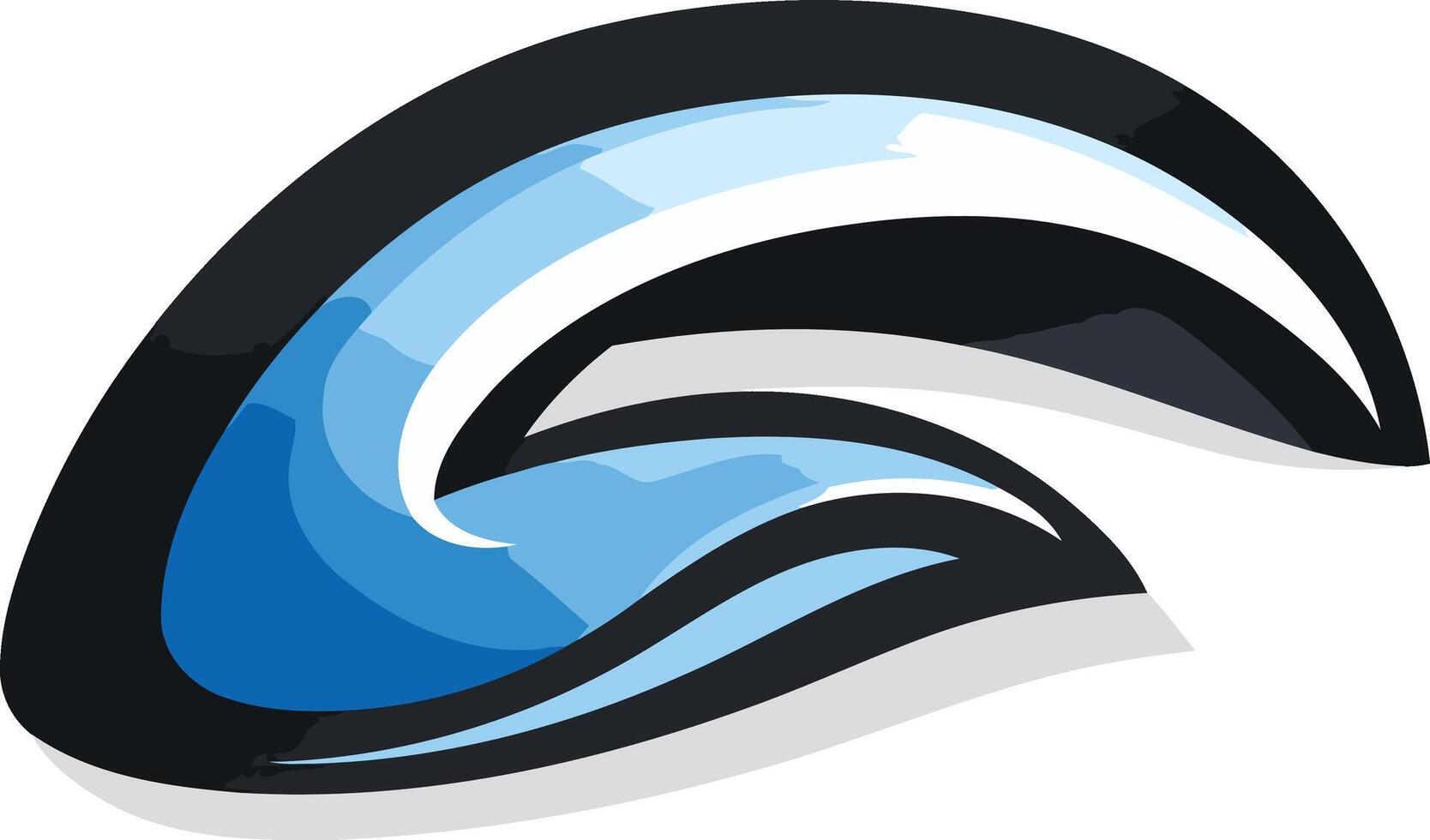 Abstract Blue and Black Wave Design vector