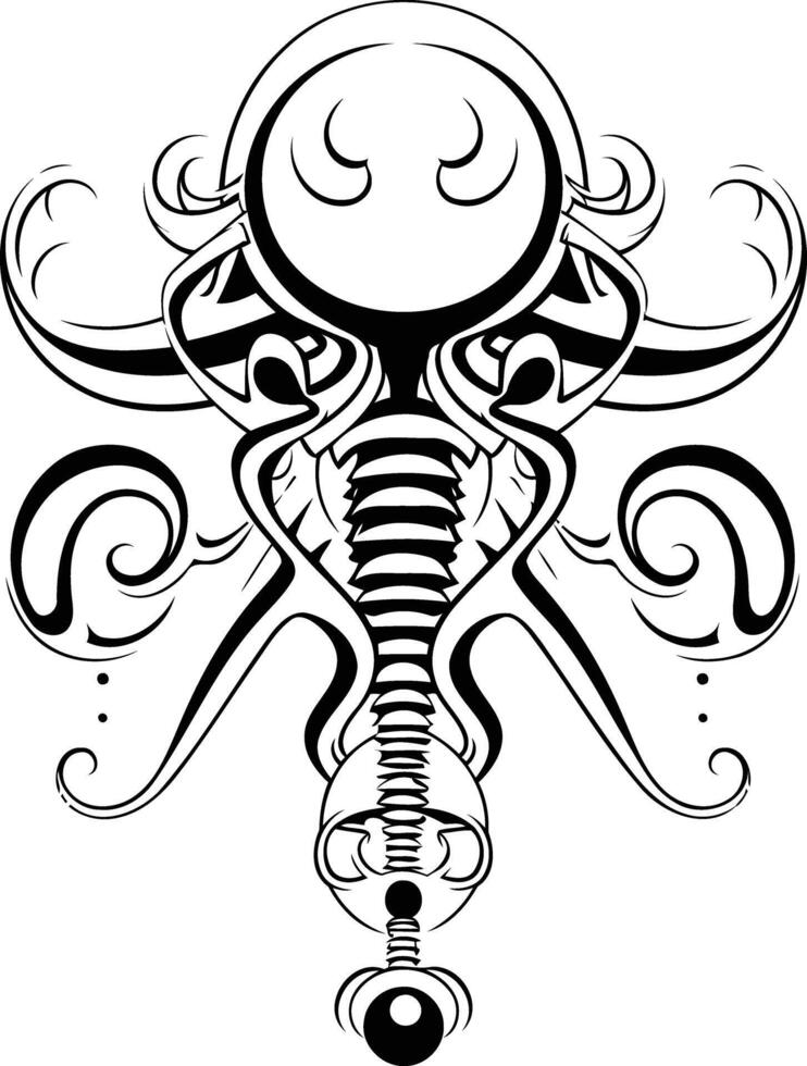 Abstract tattoo design with intricate details vector