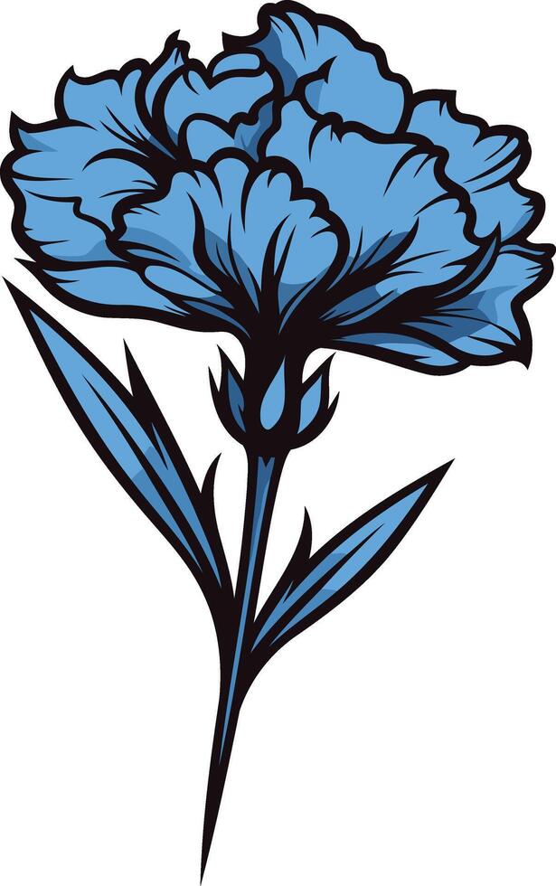 Blue Carnation Flower Illustration vector