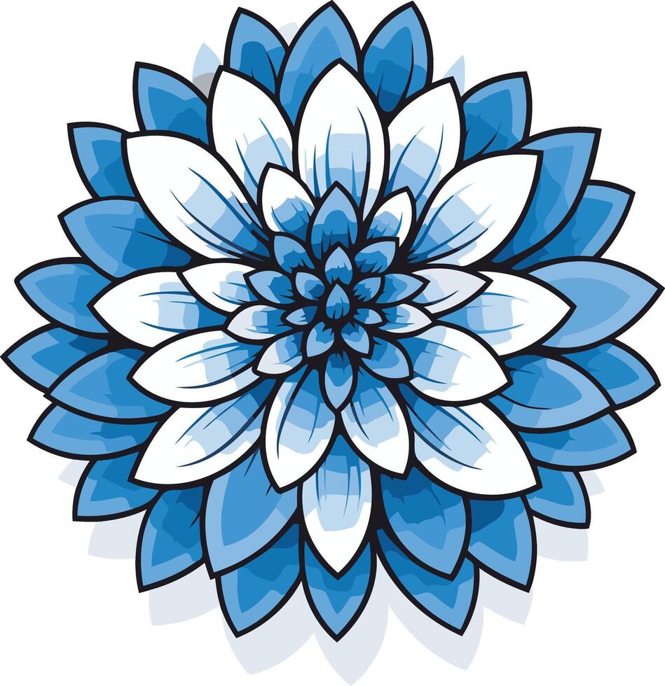 Blue and White Flower Illustration vector