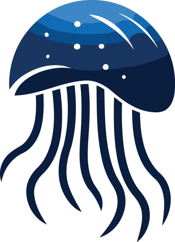 Blue Jellyfish Illustration vector
