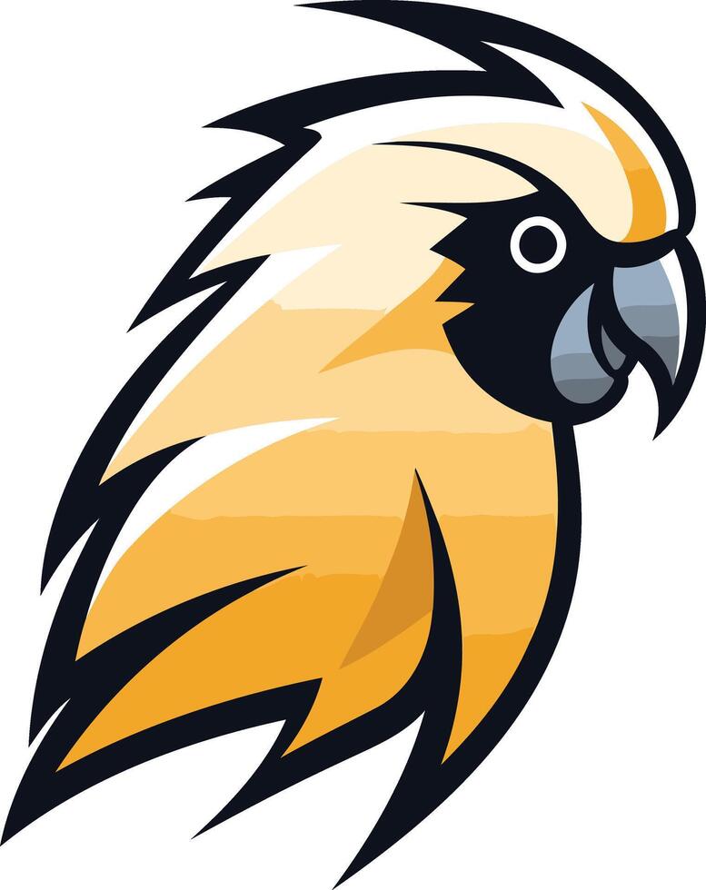 Yellow and Black Parrot Head Mascot vector