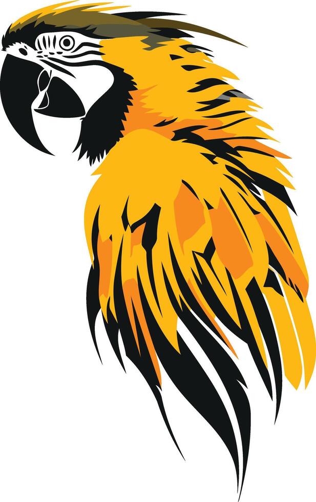 Stylized Illustration of a Yellow Parrot vector