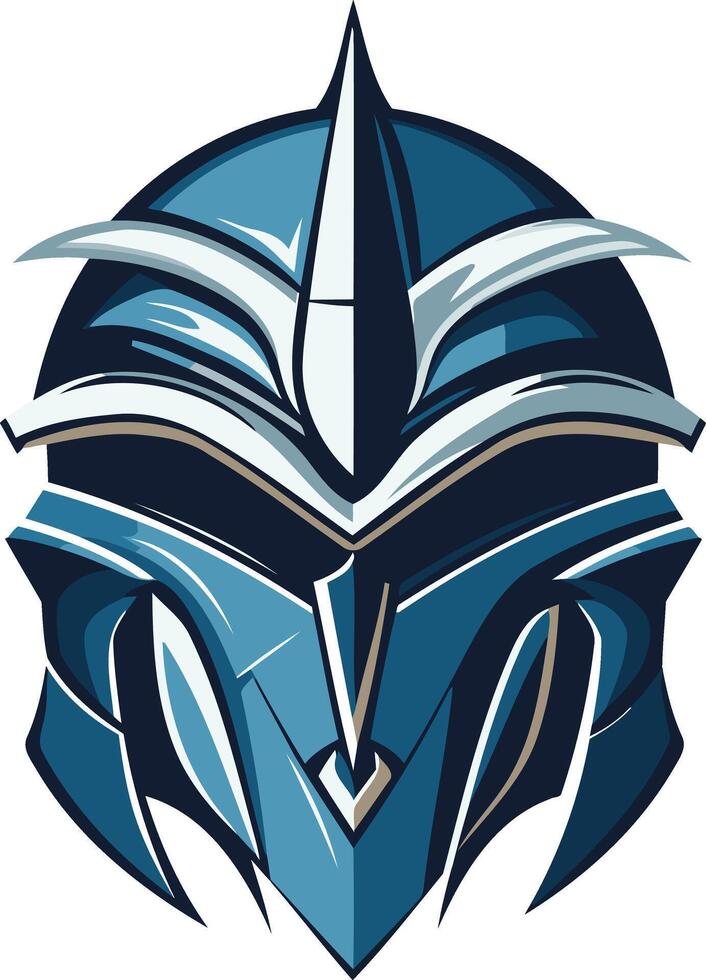 Blue and White Warrior Helmet vector