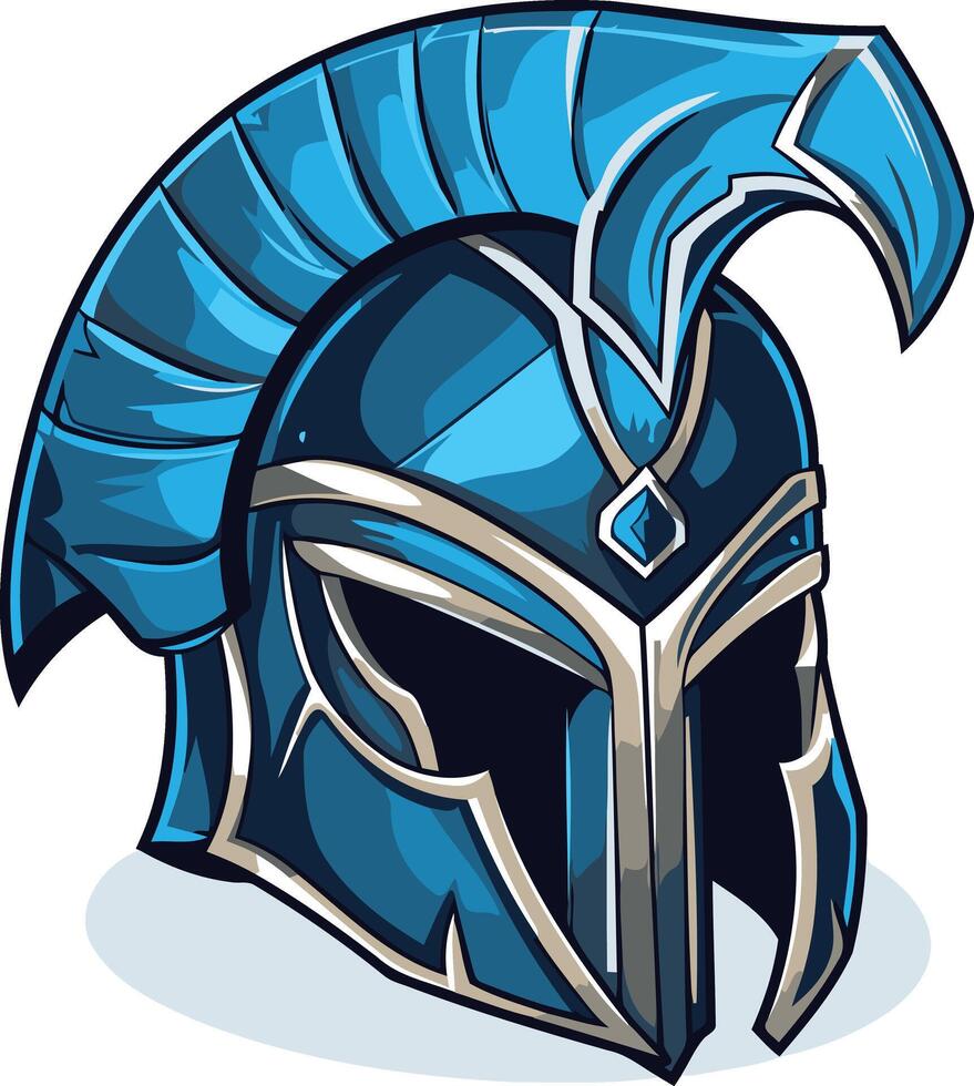 Blue Spartan Helmet Illustration vector