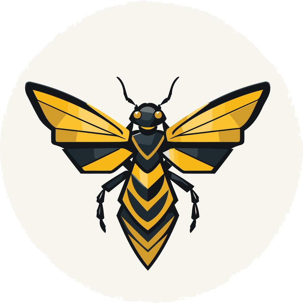 Stylized Geometric Wasp Illustration vector