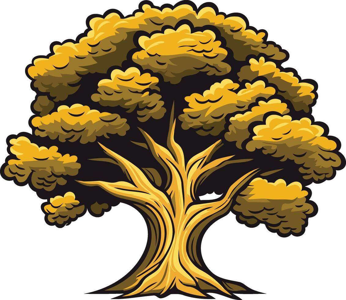 Golden Oak Tree Illustration vector