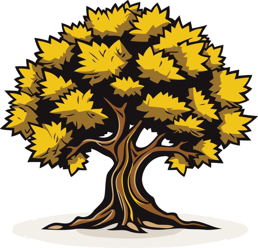 Golden Autumn Tree Illustration vector