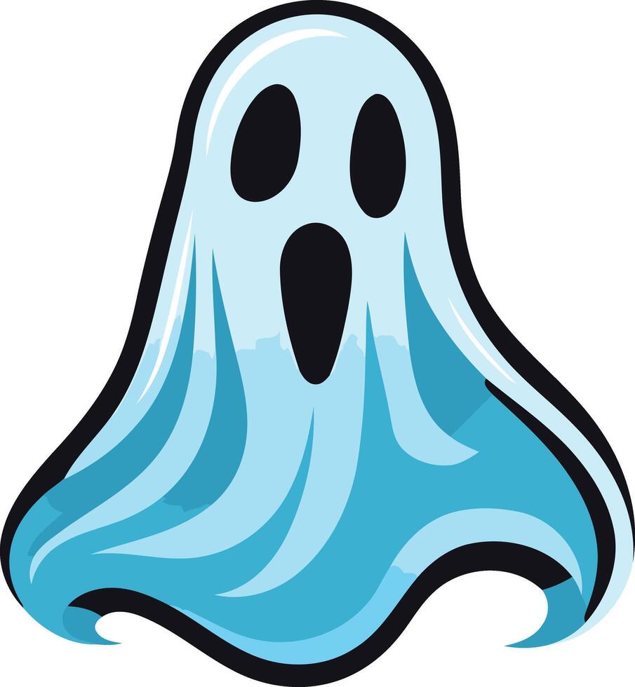 Blue Ghost with Open Mouth vector