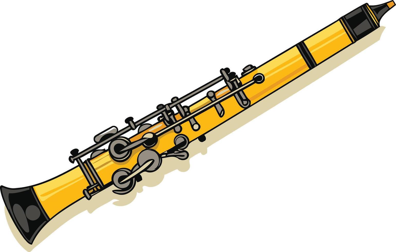 Yellow Clarinet Illustration vector