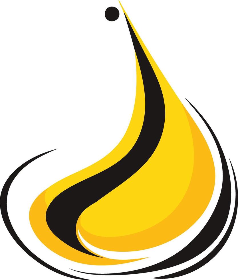 Abstract Yellow and Black Drop vector