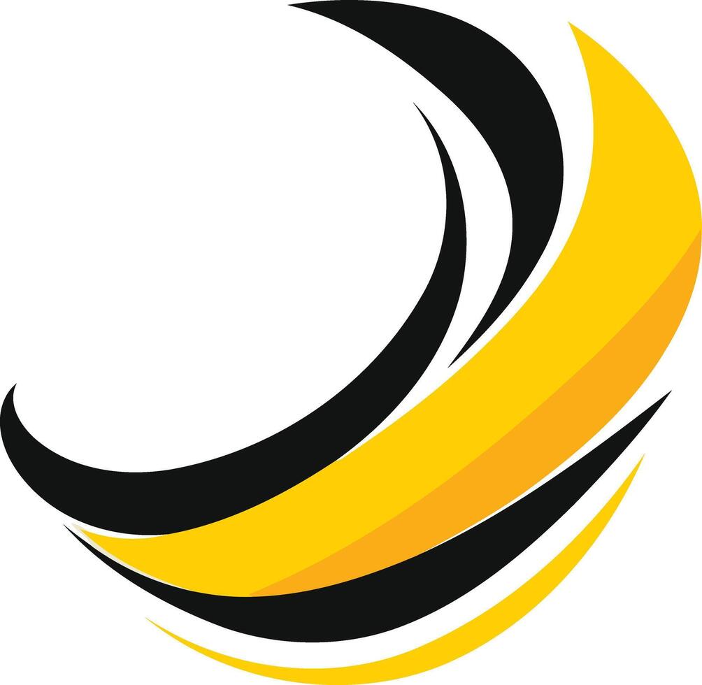 Abstract Design with Yellow and Black Swirls vector