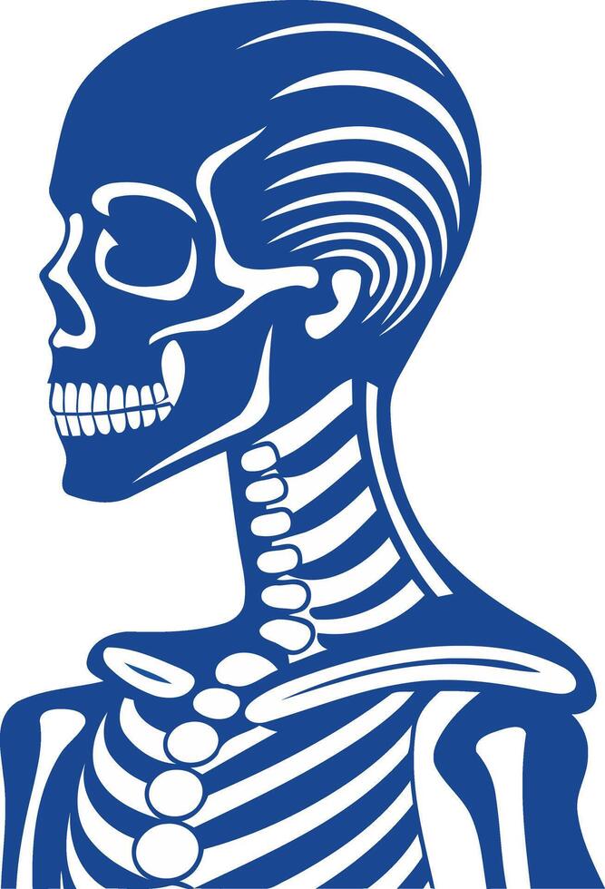 Blue Skeleton Silhouette Illustration vector