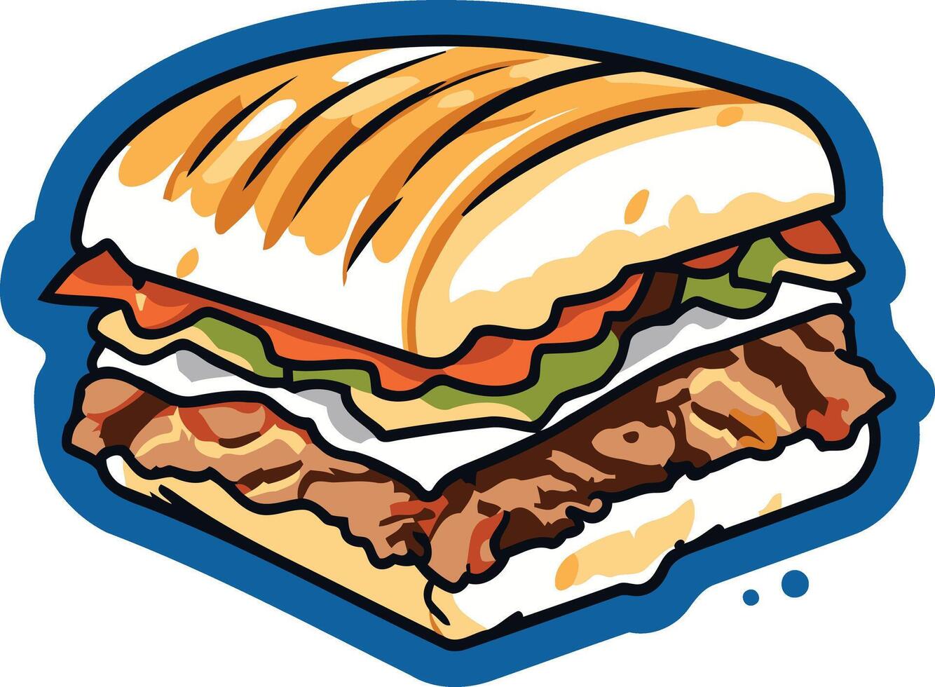 A Delicious and Savory Grilled Sandwich vector