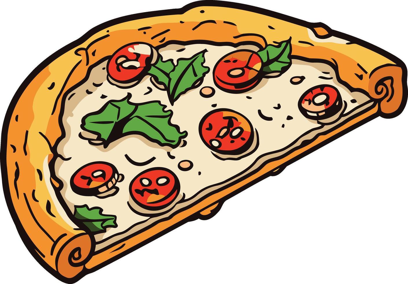 A Delicious Slice of Pizza with Toppings vector