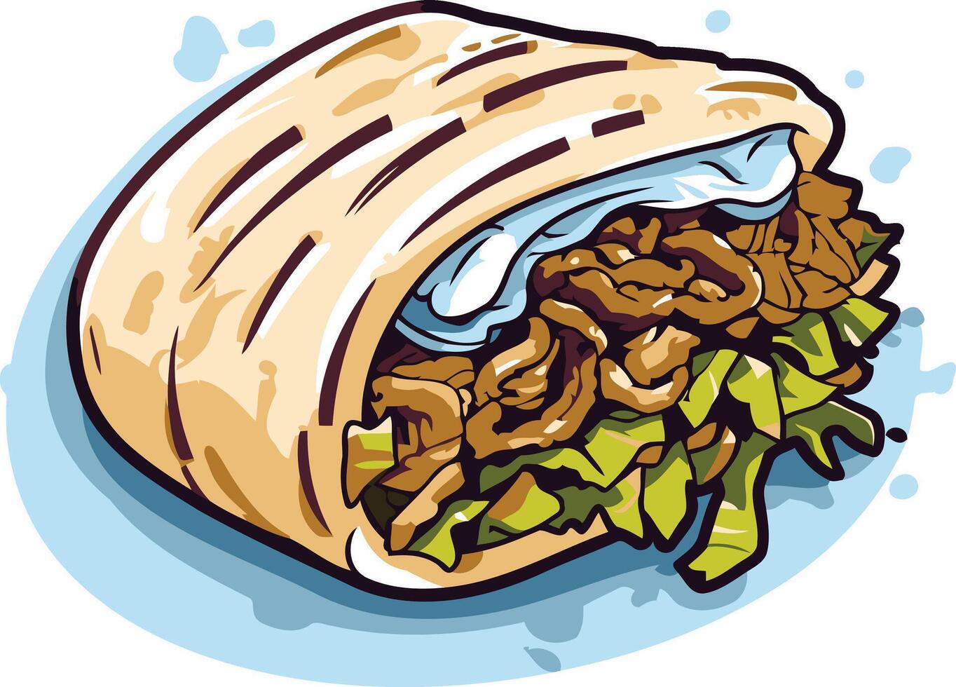 Deliciously Wrapped Doner Kebab vector