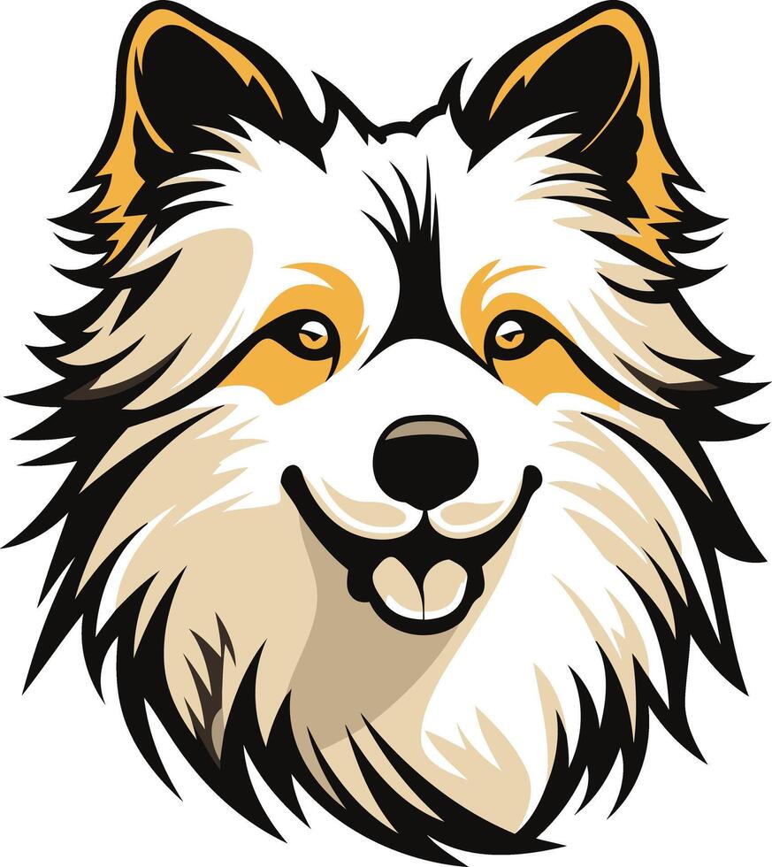 Smiling Cartoon Dog with White Fur vector