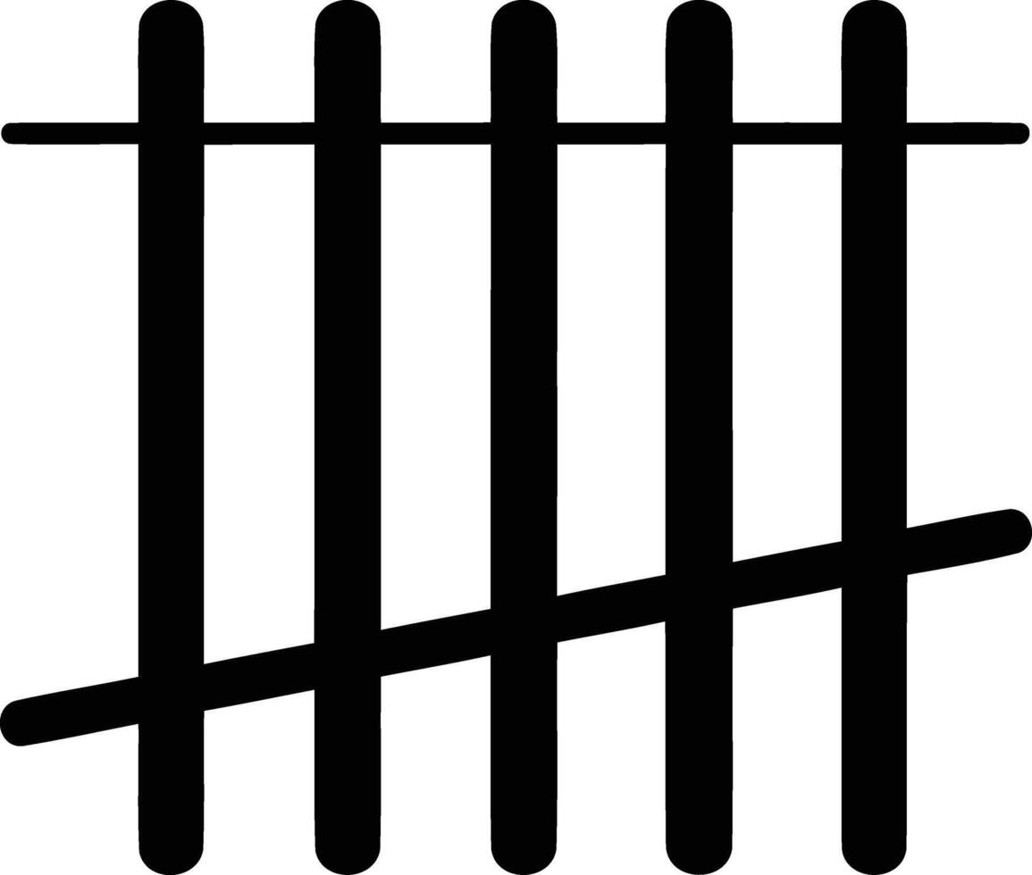 Simple black and white illustration of a jail cell door vector