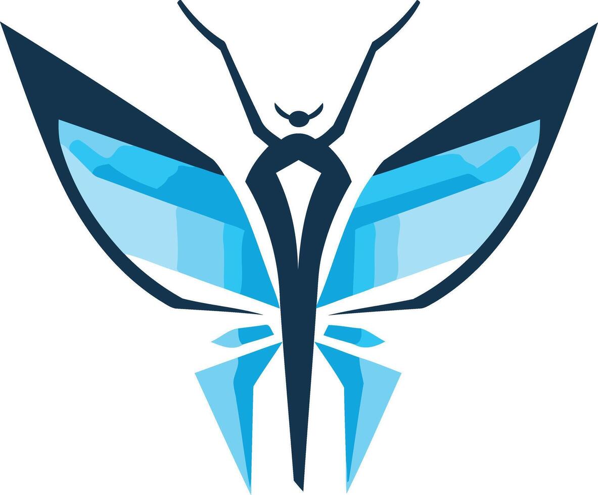 Abstract Butterfly with Blue Wings vector