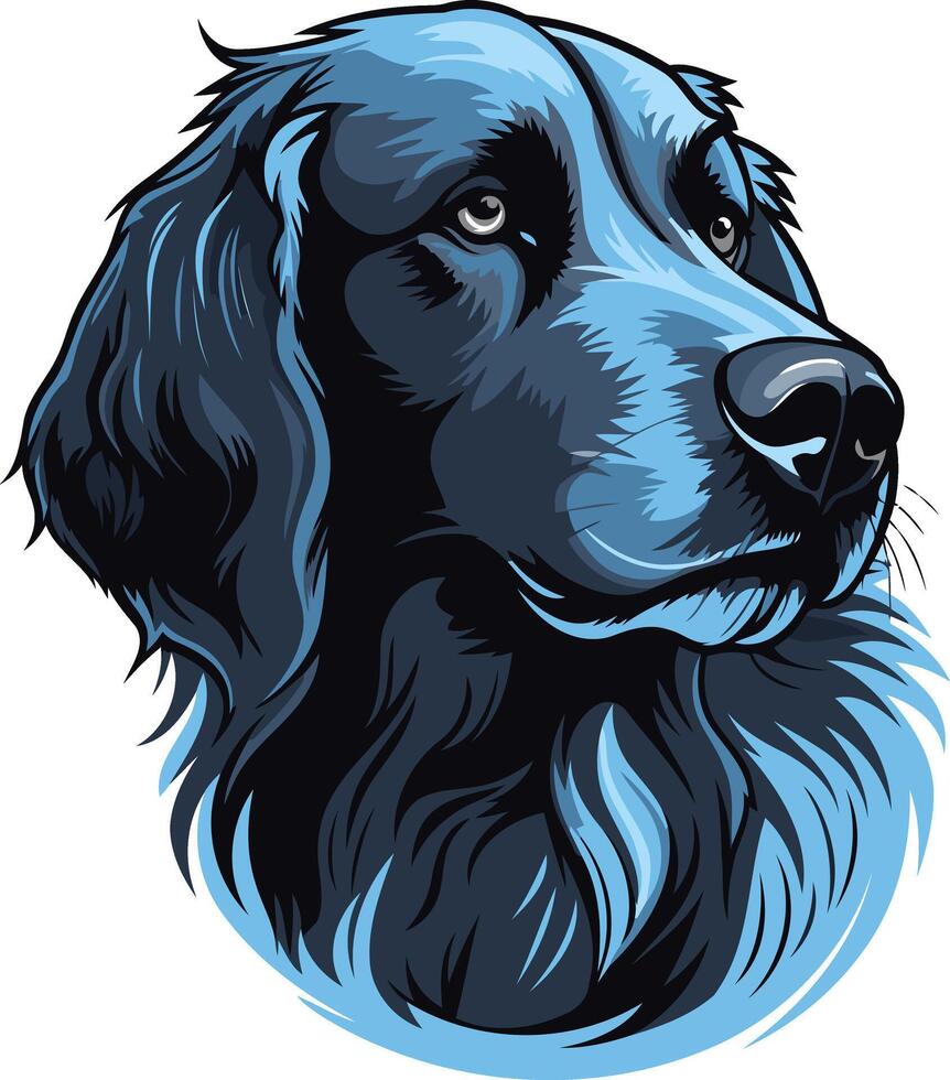 Blue Dog Portrait with a Serious Gaze vector