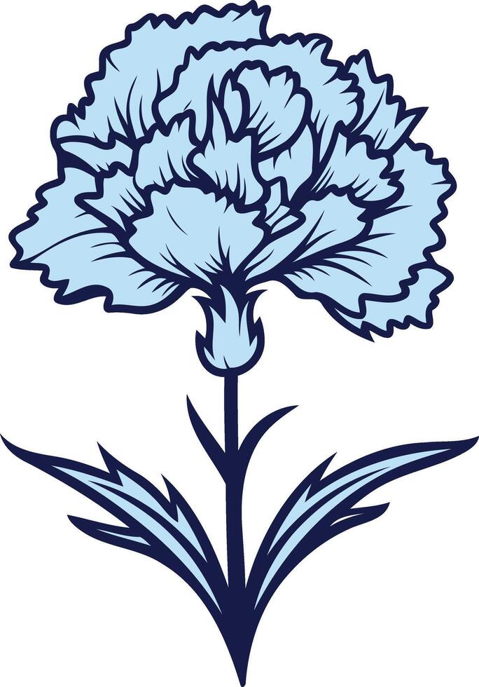 Blue Carnation Flower Illustration vector