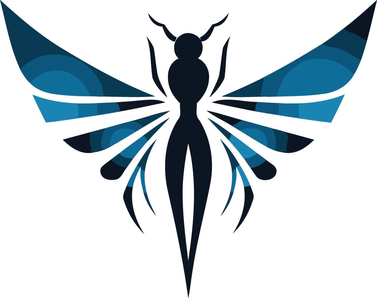 Abstract Butterfly with Blue Wings vector