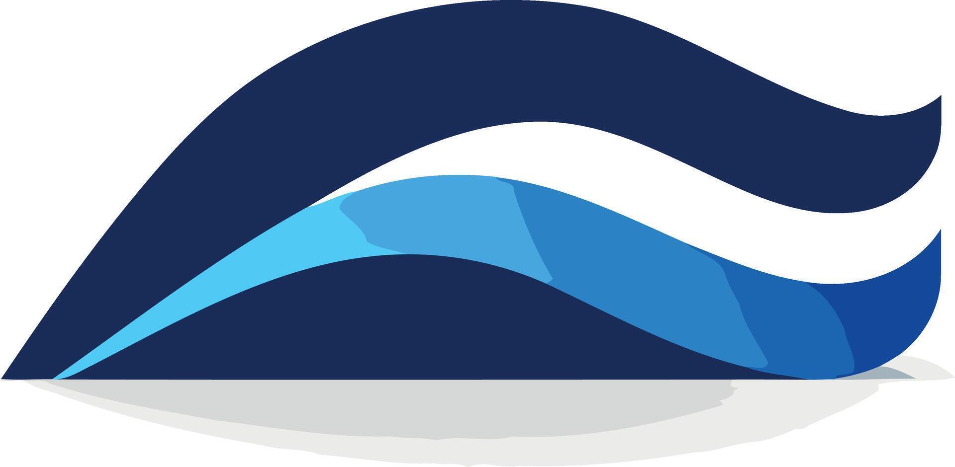 Abstract Blue and White Wave Logo Design vector