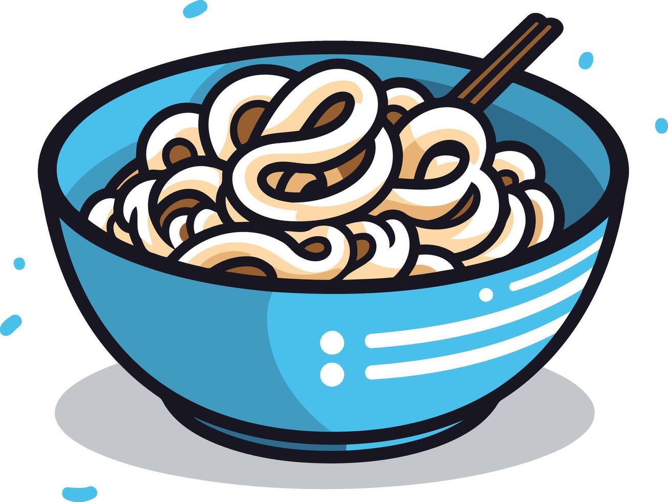 Cartoon Illustration of a Bowl of Noodles vector