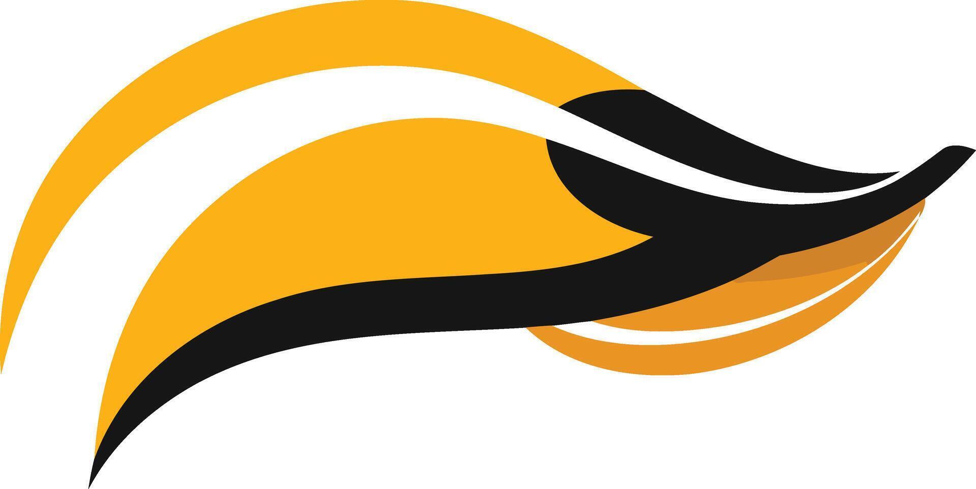 Abstract Wave Design in Yellow and Black vector