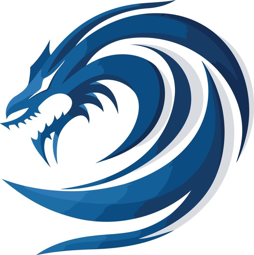 Abstract Blue Dragon Design vector