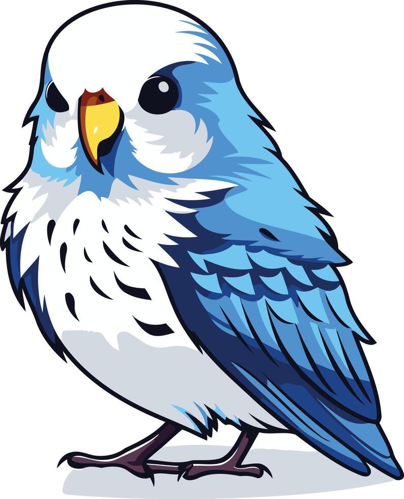 Cute Blue Budgie Bird Illustration vector