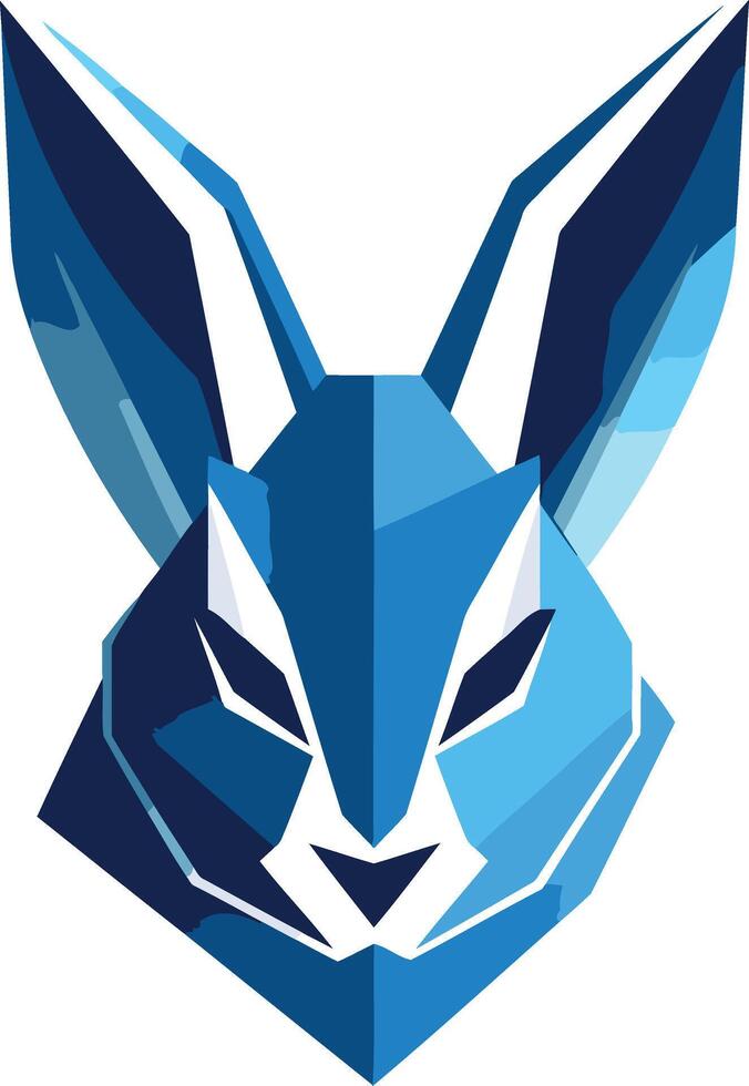 Abstract Blue Rabbit Head Design vector