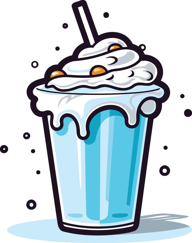 Cartoon Milkshake with Whipped Cream and Toppings vector