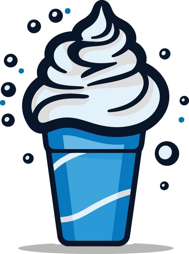 Cartoon Illustration of a Blue Ice Cream Cup vector