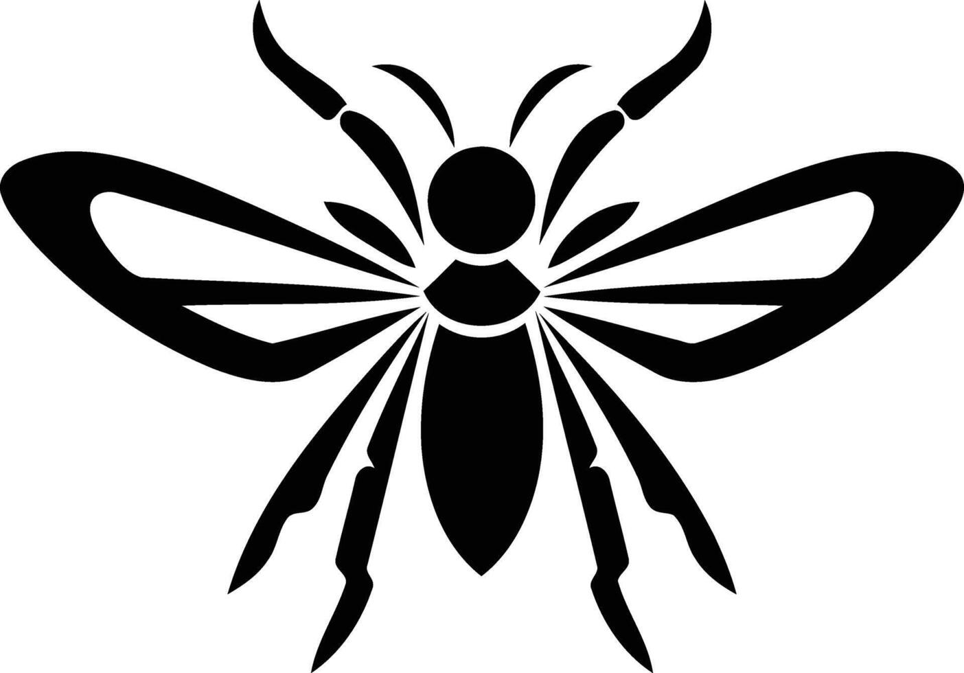 Stylized bee silhouette, perfect for tattoos, logos, or nature themed designs vector