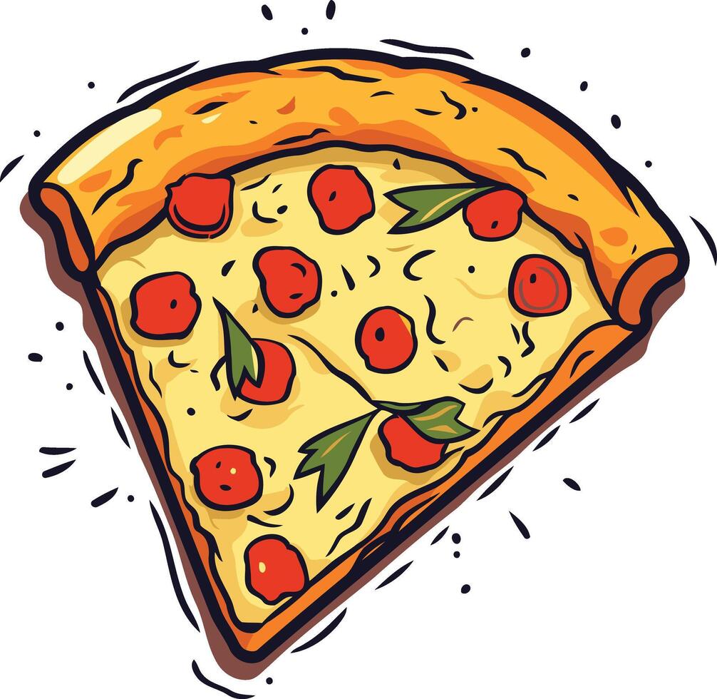 Pizza Slice with Toppings vector
