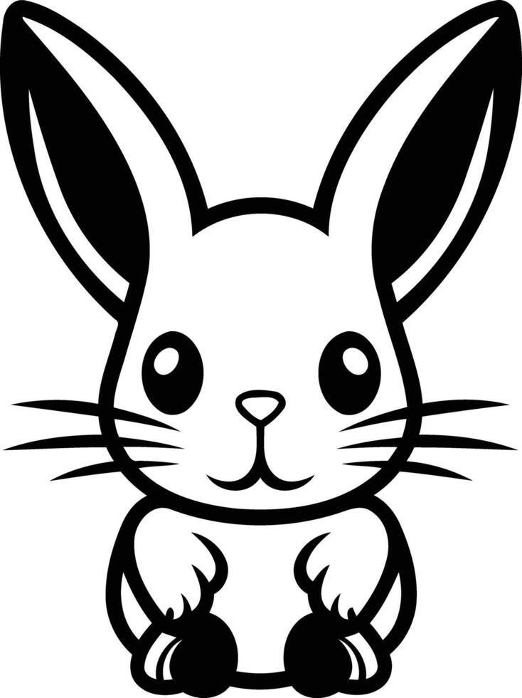 Adorable cartoon bunny rabbit sitting with big eyes vector