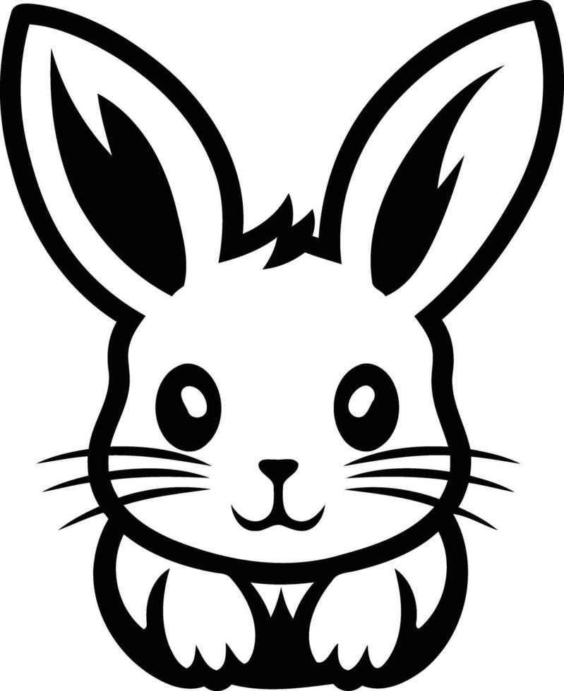 Cute cartoon bunny rabbit with big eyes and fluffy ears vector
