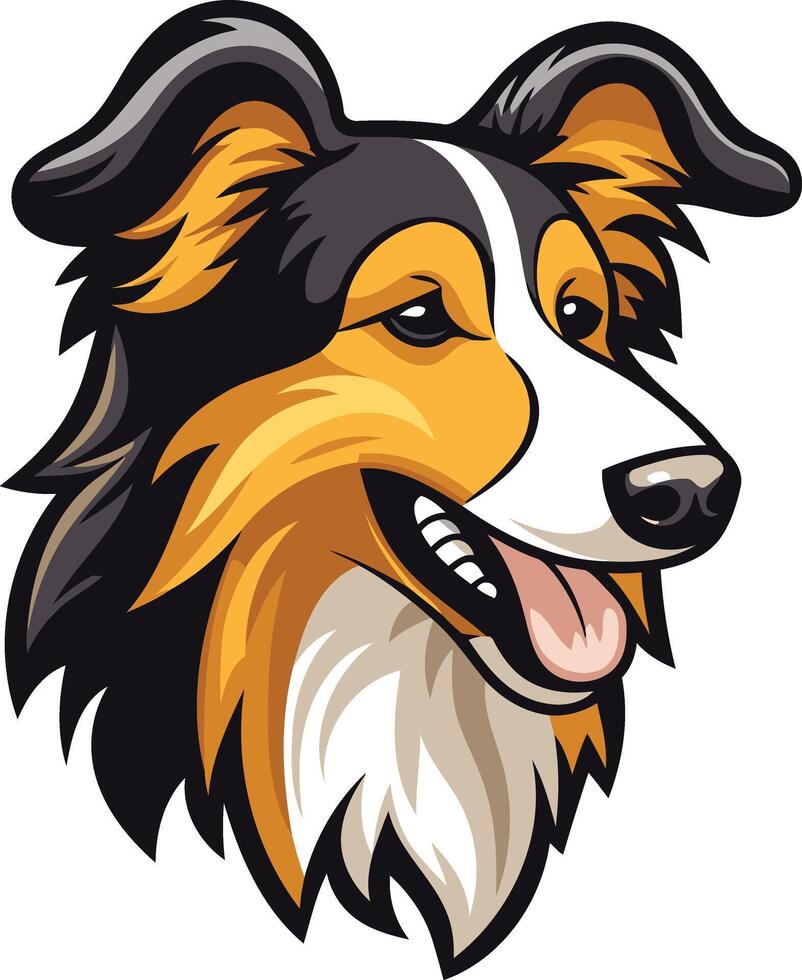 Cheerful Collie Portrait vector