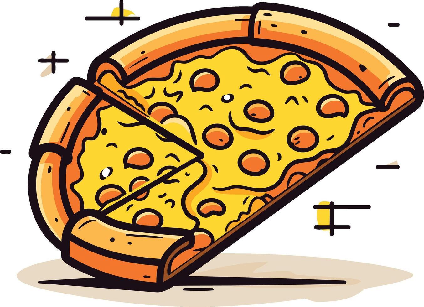 Delicious Pizza with a Slice Taken Out vector