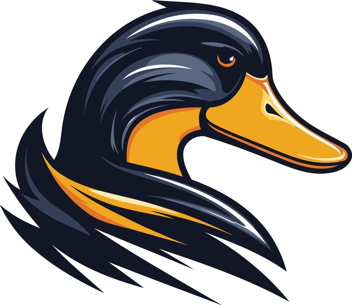 Duck Head Mascot with Dynamic Design vector
