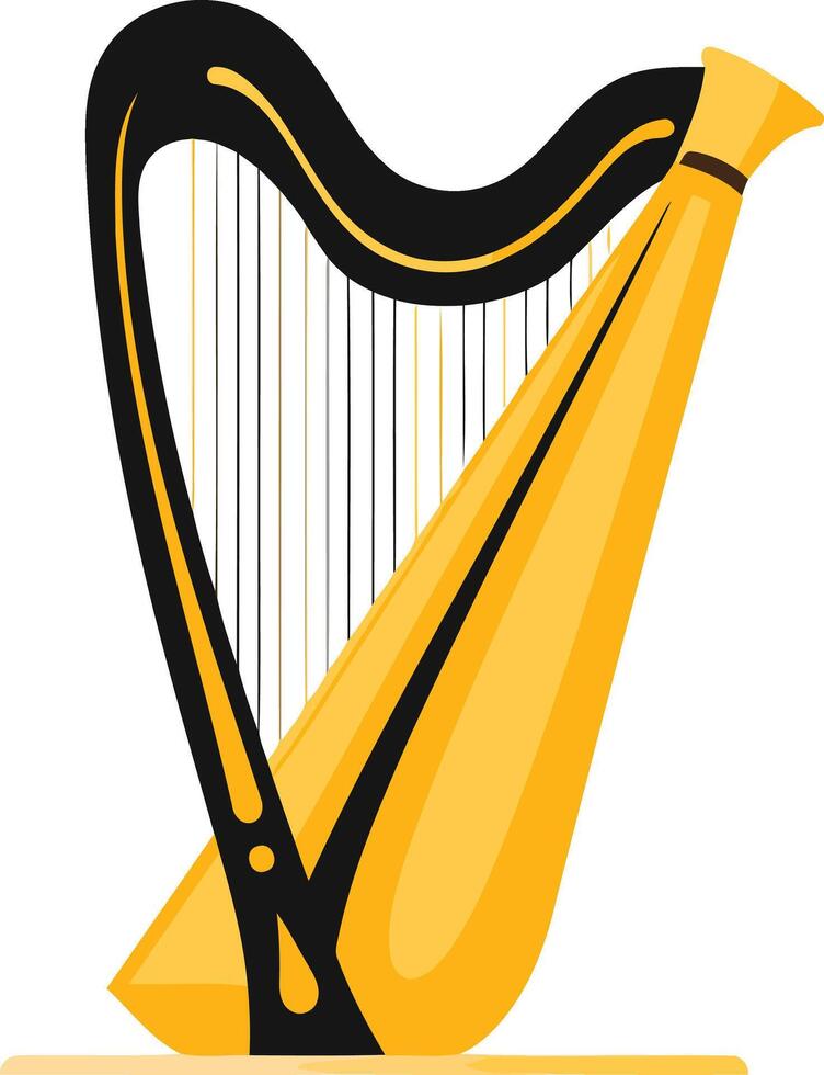 Golden Harp with Black Strings vector