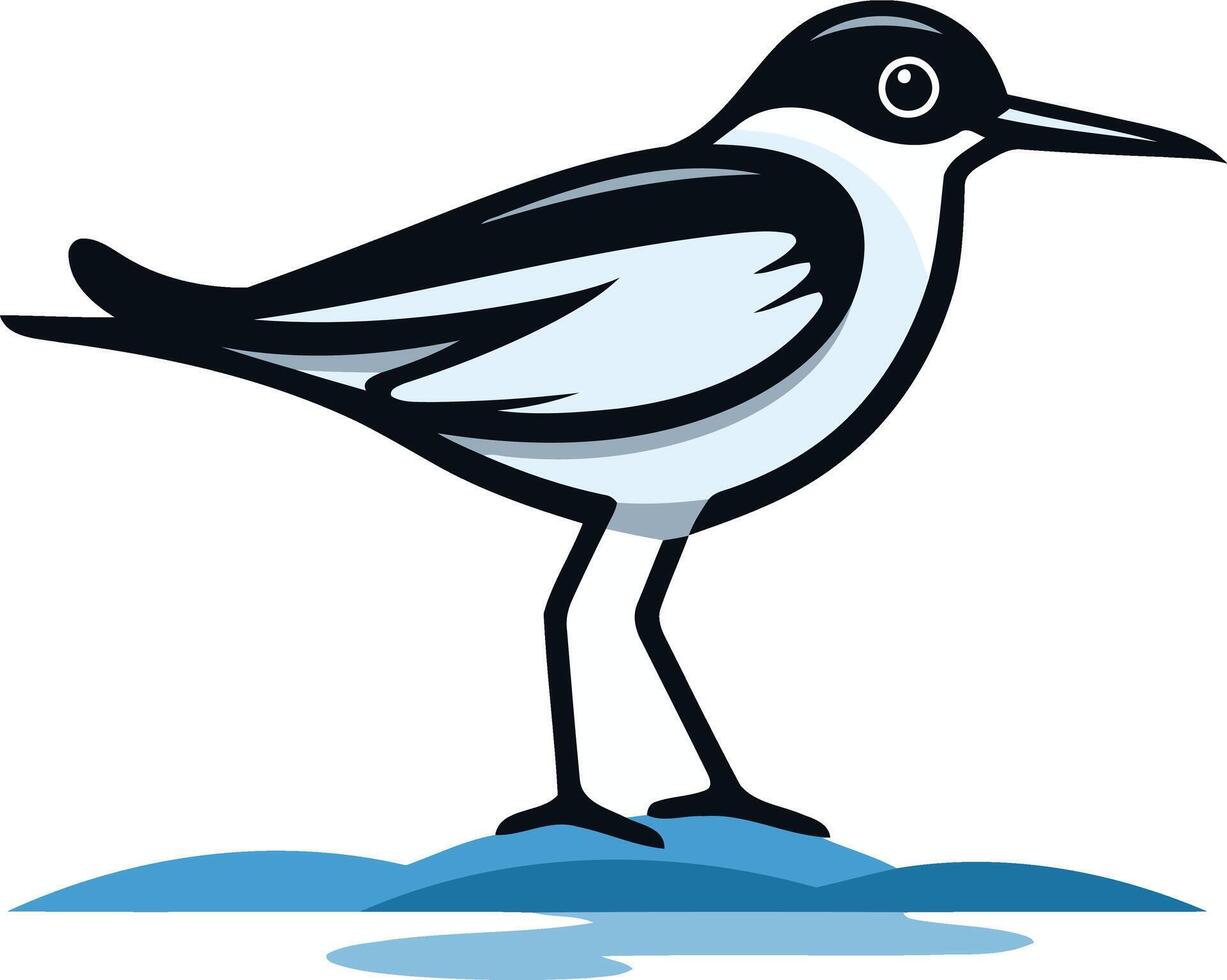 Black headed Gull Standing on a Blue Surface vector