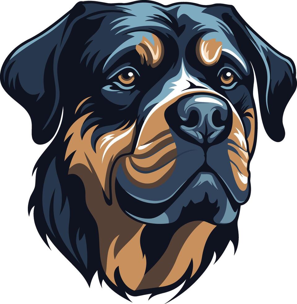 Portrait of a Rottweiler Dog vector