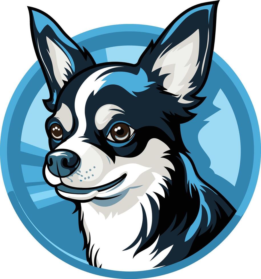 Portrait of a Black and White Chihuahua vector