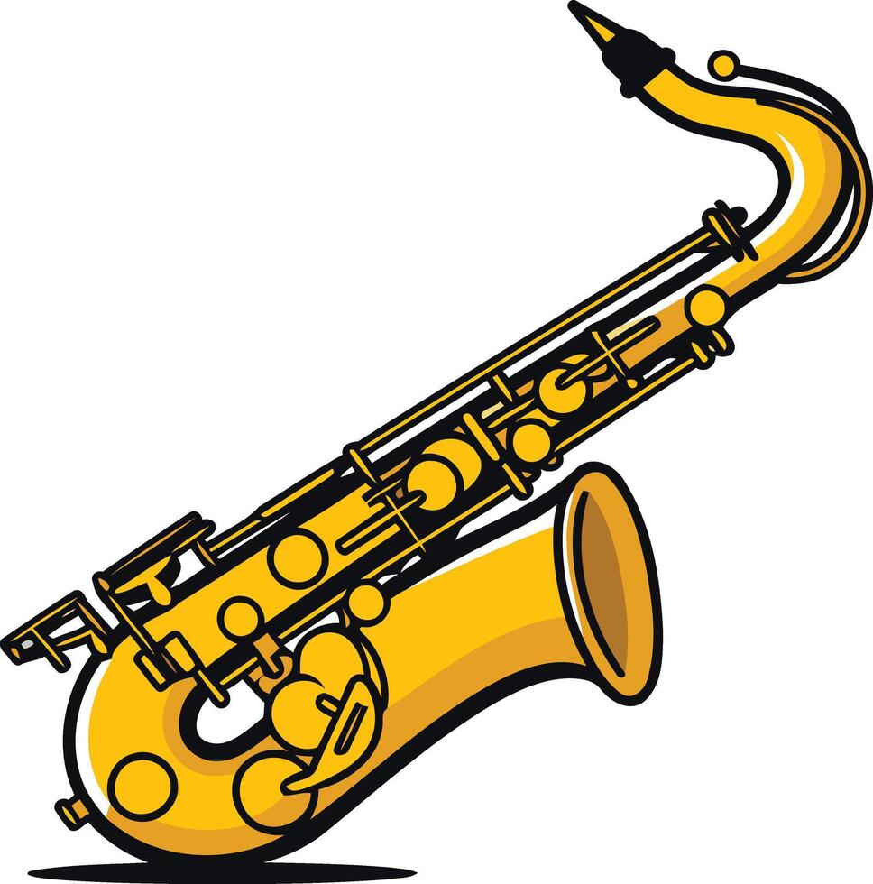 Golden Saxophone Illustration vector