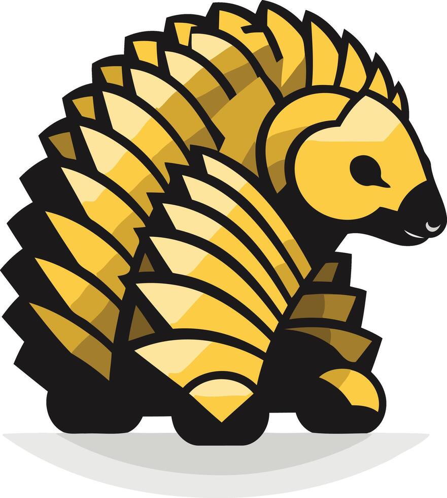 Golden Armored Hedgehog Illustration vector