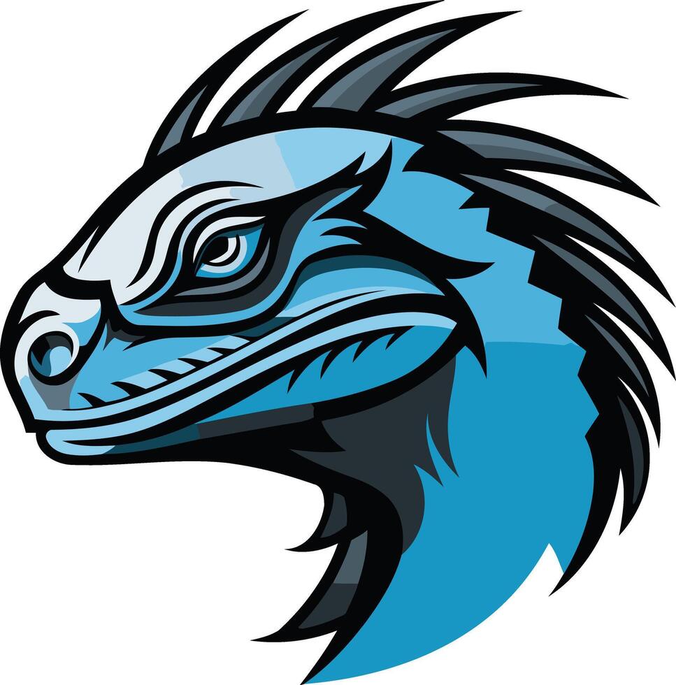 Blue Reptile Mascot Head vector